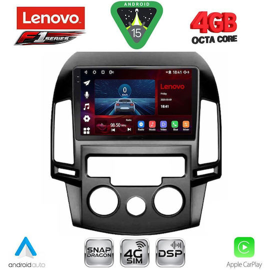 Lenovo Car Audio System for Hyundai i30 2007-2012 with A/C Bluetooth USB WiFi GPS Apple CarPlay Android Auto with 9" Touch Screen