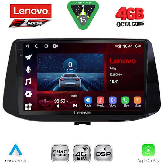Lenovo Car Audio System for Hyundai i30 2018 (Bluetooth/USB/WiFi/GPS/Apple CarPlay/Android Auto) with 9" Touch Screen