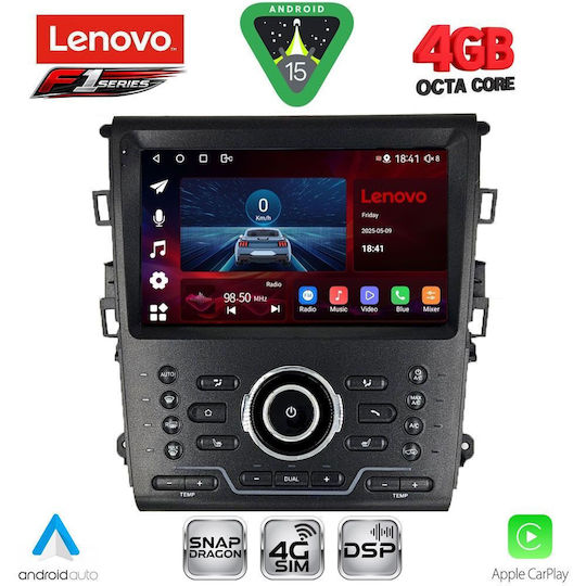 Lenovo Car Audio System for Ford Mondeo 2014-2023 with Clima Bluetooth USB WiFi GPS Apple CarPlay Android Auto with 9" Touch Screen