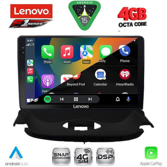 Lenovo Car Audio System for Peugeot 206 1998-2006 Bluetooth USB WiFi GPS Apple CarPlay Android Auto with 9" Touch Screen