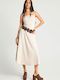Summer Midi Dress Beige