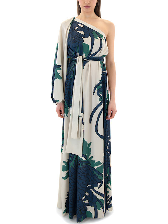 Moutaki Satin Evening Dress Ecru