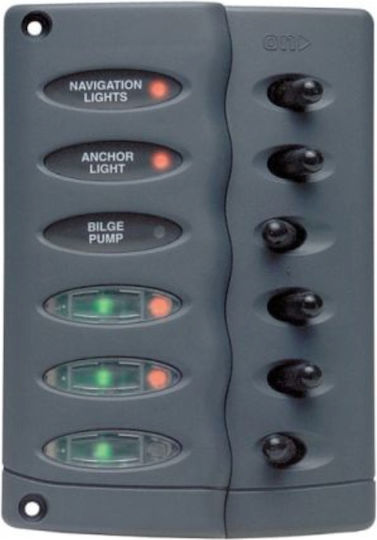 Dc Contour Waterproof Switch Panel 6x On Off Fuse Holders White