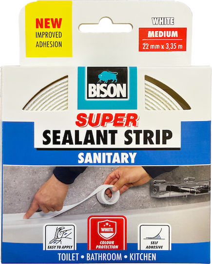 Bison Insulation Tape for Joints 22mm x 3.35m Sealant Strip White