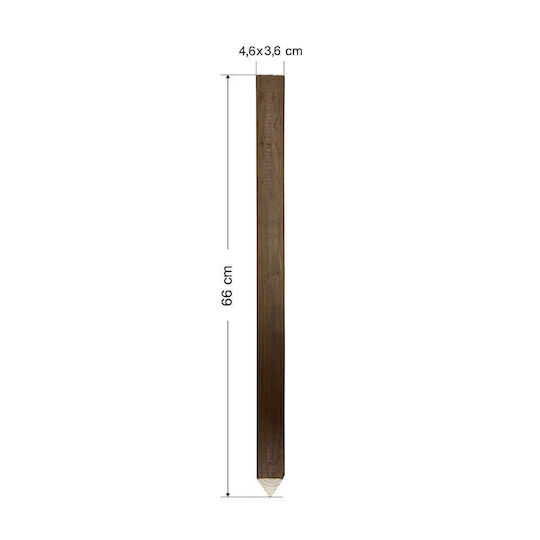 Tesias Group Πάσσαλος για Περίφραξη Κήπου από Ξύλο 4.6x3.6x66εκ. 10τμχ
