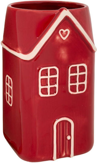 Iliadis Plant Pot Ceramic Red 10.5x10.5x18cm