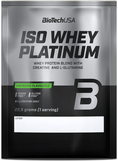 Biotech USA Iso Whey Platinum Πρωτεΐνη Ορού Γάλακτος με Κρεατίνη Χωρίς Γλουτένη με Γεύση Pistachio 22.5gr