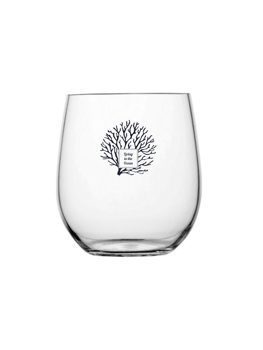 Marine Business Set Water / White Wine Glasses Made of Plastic in Blue Color 6 Pieces