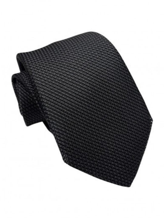 Seidene Krawatte Grenadine Grau 8cm