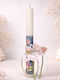 Beduftete Handgefertigte Runde Osterkerze Weiß 33 cm Dekoratives Vögelchen Blumen
