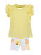 Kids Clothing Set with Leggings Summer 2 Pieces Yellow