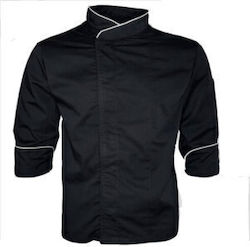 ForShoes Chef Jacket Male Black with Long Sleeve