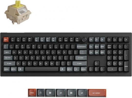 Keychron V6 Ultra 8K V6U-D4 Wireless Gaming Mechanical Keyboard with Keychron Silk POM Banana Switches and RGB Lighting English US