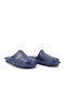 Leather Men's Winter Slippers Blue