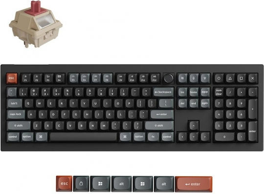 Keychron V6 Ultra 8K V6U-D1 Wireless Gaming Mechanical Keyboard with Keychron Silk POM Red Switches and RGB Lighting English US