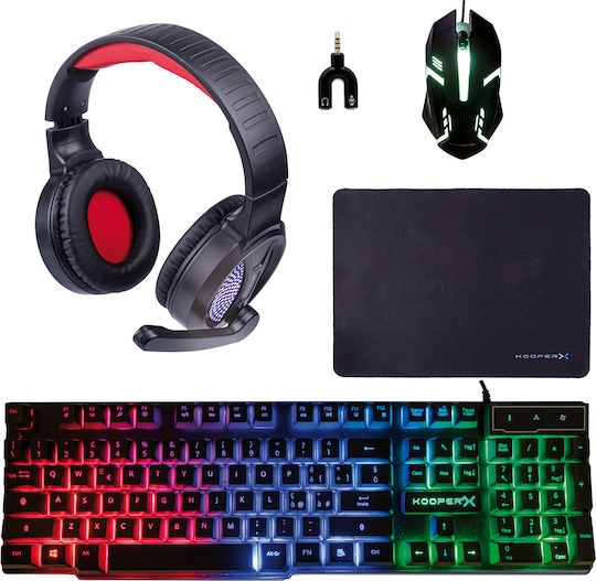 Kooper X Gaming Keyboard Set with RGB Lighting & Mouse English US