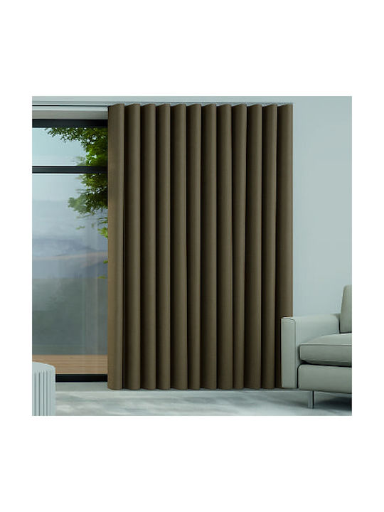 Frans Κουρτίνα Συσκότισης με Τρέσα Taupe 140x260εκ.