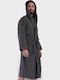 Vienetta Secret Men's Hooded Bathrobe Anthracite