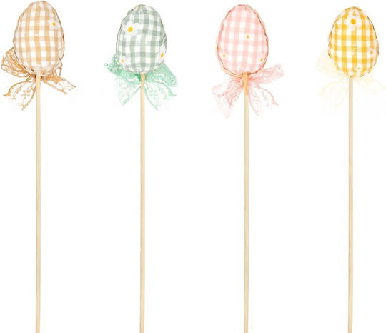 Easter Decorations Eggs Checkered Stick 4 Pieces