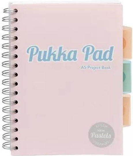 Pukka Pad Σπιράλ Τετράδιο Ριγέ Α5 200 Φύλλων 3 Θεμάτων Ροζ