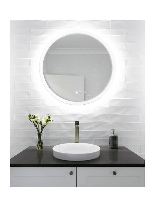 H2O Στρογγυλός Καθρέπτης Μπάνιου Led 70x70cm