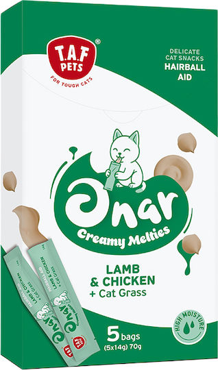 Λιχουδιά Γάτας Taf Pets Onar Creamy Hairball Aid 5x14gr 70gr