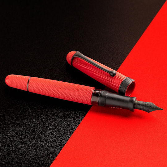 Aurora Red Fountain Pen With Blue Ink