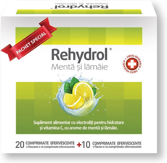 Pharma Sare De Rehidratare Cu Mentă Și Lămâie Rehydrol Alte Suplimente Alimentare 30 Comprimate Efervescente Mentă Lămâie