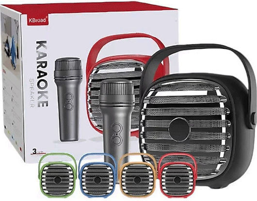 Ηχείο Karaoke με Ασύρματο Μικρόφωνο και Εφέ Φωτισμού KTS-1943 Κόκκινο