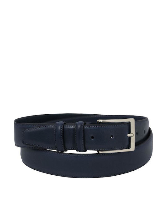 Tuscany Leather Мъжки Кожен Колан Тъмносин