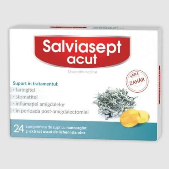 Zdrovit Salviasept Acut Sugar-free Supliment Pentru Întărirea Sistemului Imunitar 24 Comprimate