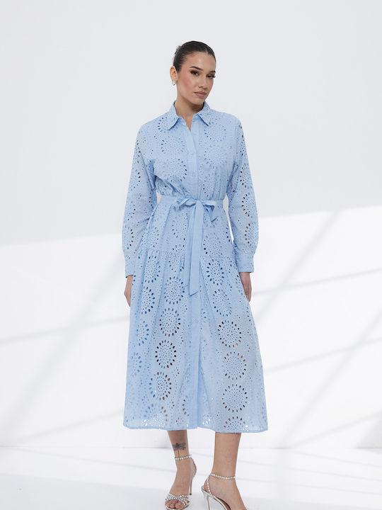 white midi wrap dress Petal and Pup Women's Nova Flutter Sleeve Dress