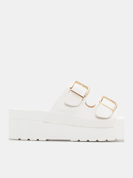 Luigi Γυναικεία Σανδάλια Flatforms Λευκά