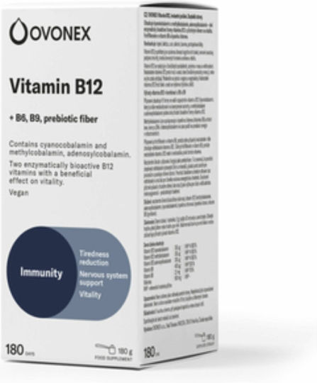 Ovonex Vitamin B12 + B6 B9 Vitamin for Nervous System Health 180gr