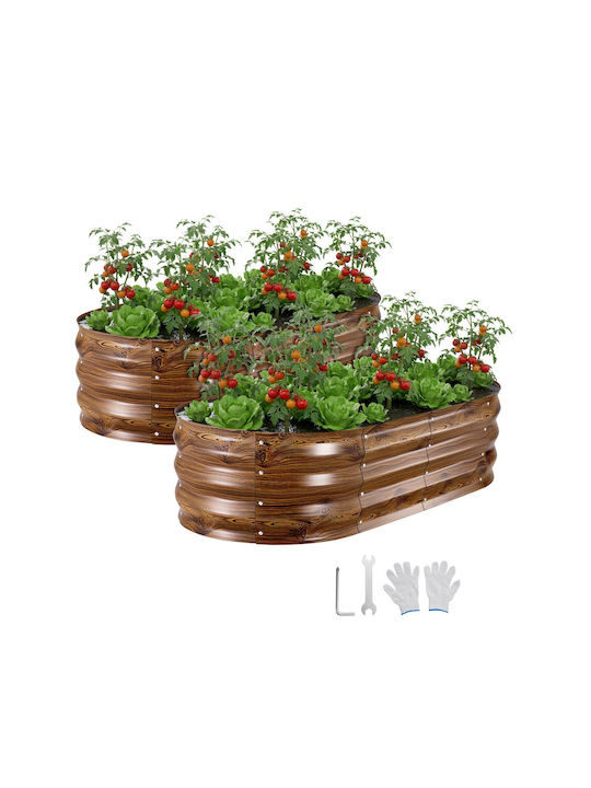 Vevor Set 2 Ghivece De Flori Metalice Bronz Vevor Set 2 Ghivece De Flori Metalice Bronz
