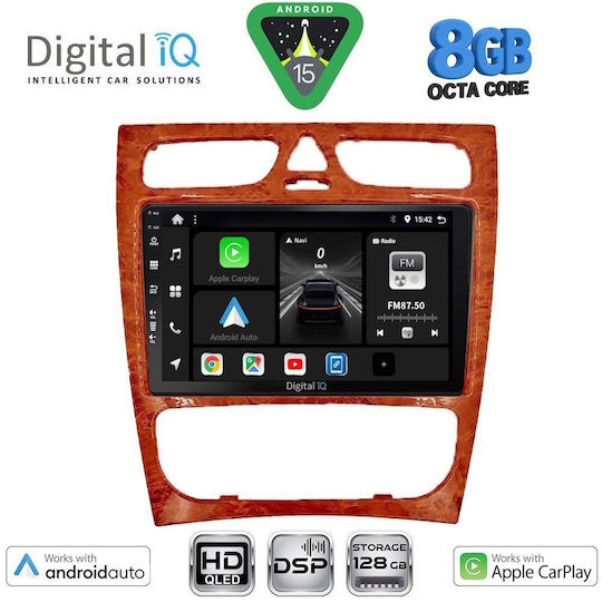 Digital IQ Ηχοσύστημα Αυτοκινήτου για Mercedes-Benz C Class 1999-2004 (Bluetooth/USB/WiFi/GPS/Apple-Carplay/Android-Auto) με Οθόνη Αφής 9"