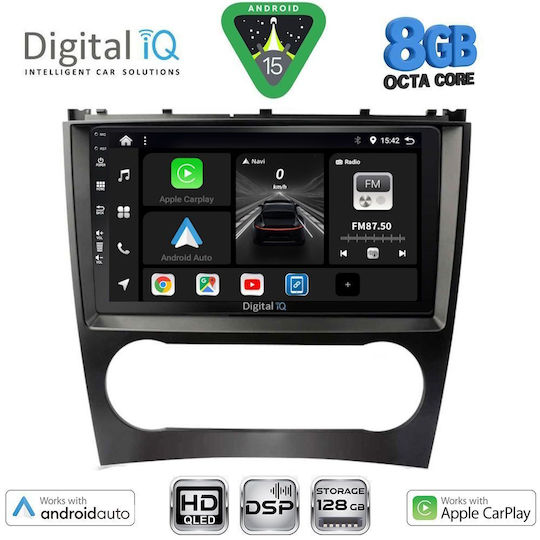 Digital IQ Ηχοσύστημα Αυτοκινήτου για Mercedes-Benz CLK Class 2004-2008 (Bluetooth/USB/WiFi/GPS/Apple-Carplay/Android-Auto) με Οθόνη Αφής 9"