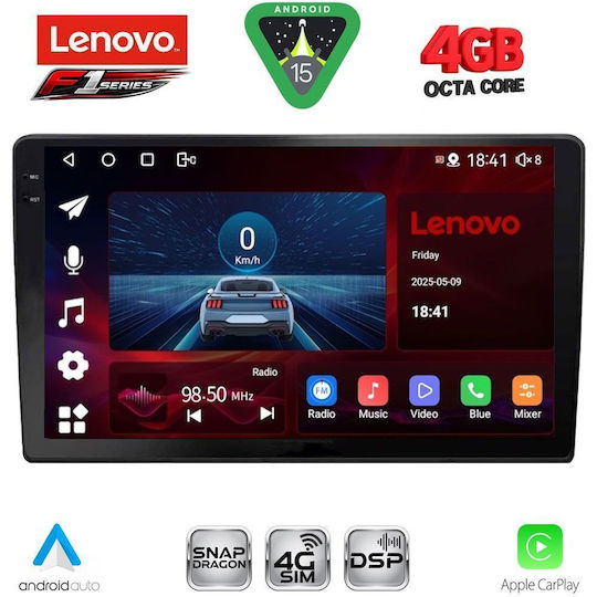 Lenovo Car Audio System for Audi A4 2008-2015 (Bluetooth/USB/WiFi/GPS/Apple CarPlay/Android Auto) with 10" Touch Screen