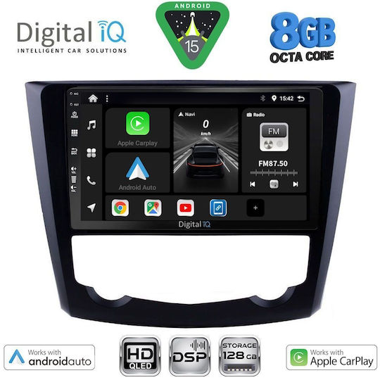Digital IQ Car Audio System for Renault Kadjar 2015-2022 Bluetooth USB WiFi GPS Apple CarPlay Android Auto with 9" Touch Screen