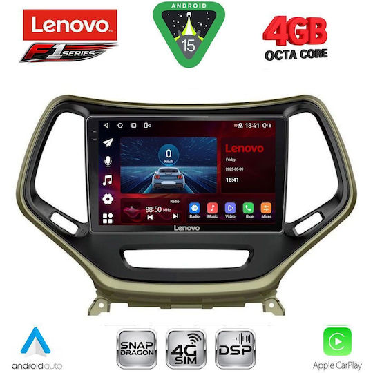 Lenovo Ηχοσύστημα Αυτοκινήτου για Jeep Cherokee 2014 (Bluetooth/USB/WiFi/GPS/Apple-Carplay/Android-Auto) με Οθόνη Αφής 10"