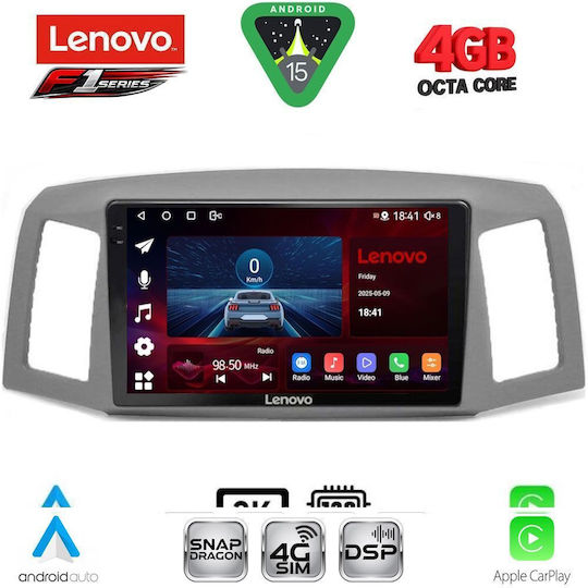 Lenovo Car Audio System for Jeep Grand Cherokee 2005-2007 (Bluetooth/USB/WiFi/GPS/Apple CarPlay/Android Auto) with 10" Touch Screen