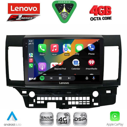 Lenovo Car Audio System for Mitsubishi Lancer 2008-2017 Bluetooth USB WiFi GPS Apple CarPlay Android Auto with 10" Touch Screen