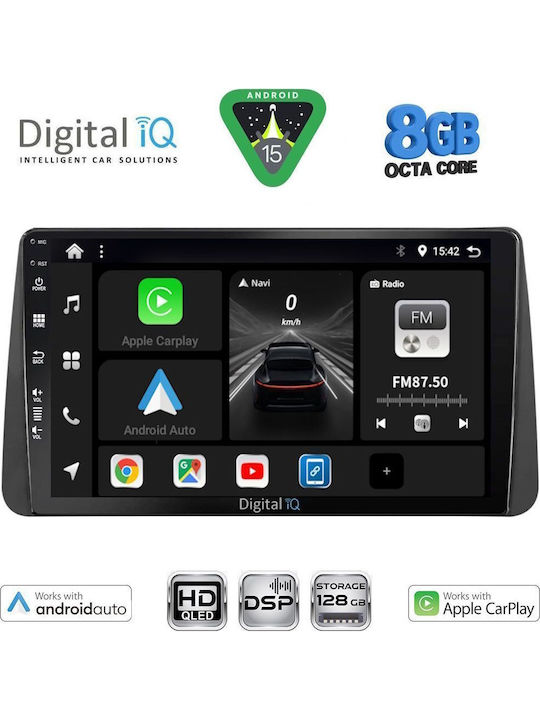Digital IQ Car Audio System for Fiat Tipo 2018-2023 Bluetooth USB WiFi GPS Apple CarPlay Android Auto with 9" Touch Screen