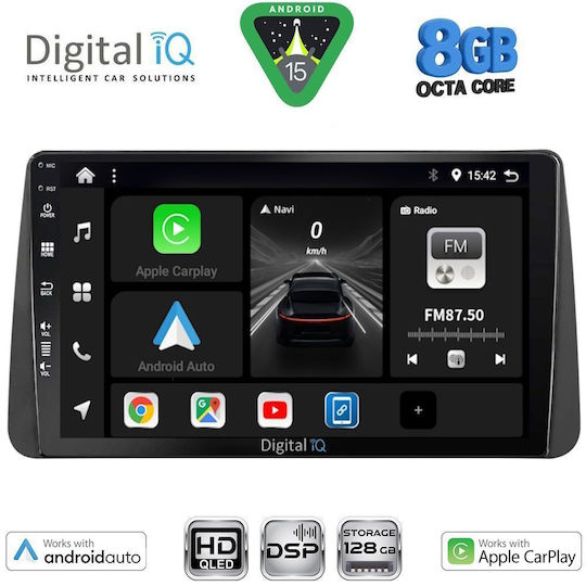 Digital IQ Car Audio System for Fiat Tipo 2018-2023 Bluetooth USB WiFi GPS Apple CarPlay Android Auto with 9" Touch Screen