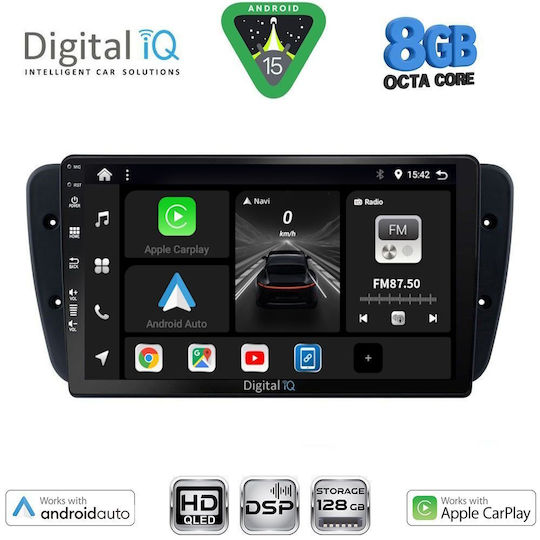 Digital IQ Ηχοσύστημα Αυτοκινήτου για Seat Ibiza 2008-2015 (Bluetooth/USB/WiFi/GPS/Apple-Carplay/Android-Auto) με Οθόνη Αφής 9"