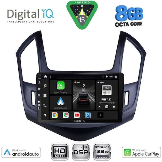 Digital IQ Car Audio System for Chevrolet Cruze 2013-2015 Bluetooth USB WiFi GPS Apple CarPlay Android Auto with 9" Touch Screen
