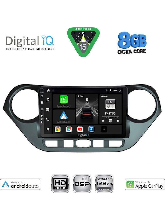 Digital IQ Car Audio System for Hyundai i10 2014-2020 Bluetooth USB WiFi GPS Apple CarPlay Android Auto with 9" Touch Screen
