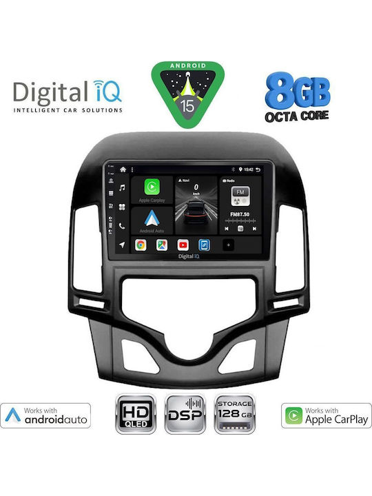 Digital IQ Car Audio System for Hyundai i30 2007-2012 with Clima Bluetooth USB Wi-Fi GPS Apple CarPlay Android Auto with 9-Inch Touch Screen