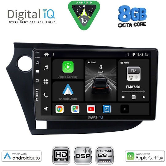 Digital IQ Car Audio System for Honda Insight 2009-2014 (Bluetooth/USB/WiFi/GPS/Apple CarPlay/Android Auto) with 9" Touch Screen
