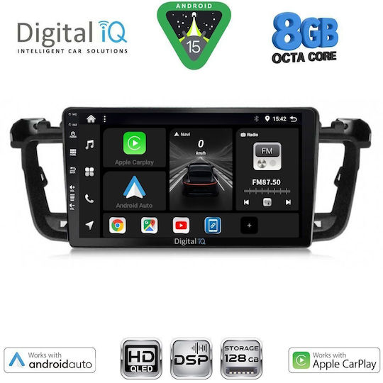 Digital IQ Car Audio System for Peugeot 508 2010-2016 (Bluetooth/USB/WiFi/GPS/Apple CarPlay/Android Auto) with 9" Touch Screen